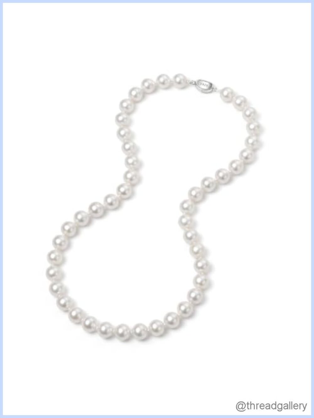8-8.5mm Round Freshwater Cultured Pearl Necklace 18" Hand-Knotted 925 Silver